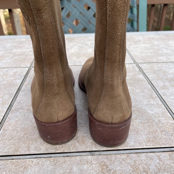 Tory Burch Sienna River Rock Embossed Logo Suede Leather Ankle Boots - Picture 7 of 12